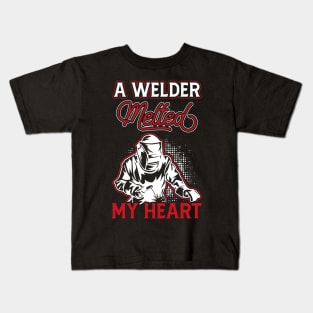 A Welder Melted My Heart T Shirt For Women Men T-Shirt Kids T-Shirt